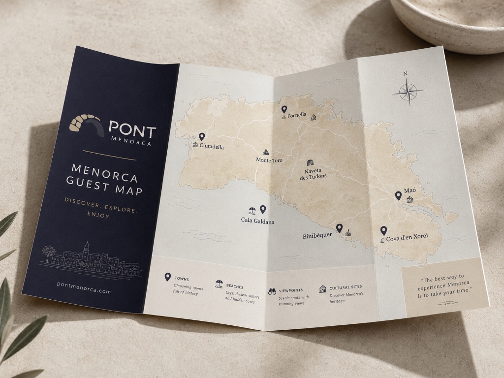 Mapa impreso físico PONT Menorca Guest Map